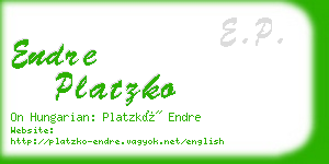 endre platzko business card